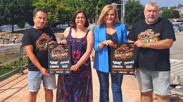 Presentación del festival Berete Rock, con la alcaldesa Digna Rivas y la edil de Cultura, Rita Pérez.