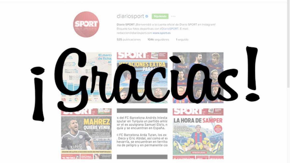 SPORT supera los 100.000 seguidores en Instagram