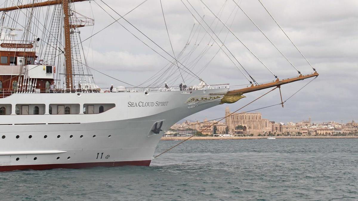 Die &quot;Sea Cloud Spirit&quot; am Mittwoch (1.9.) vor Palma de Mallorca.