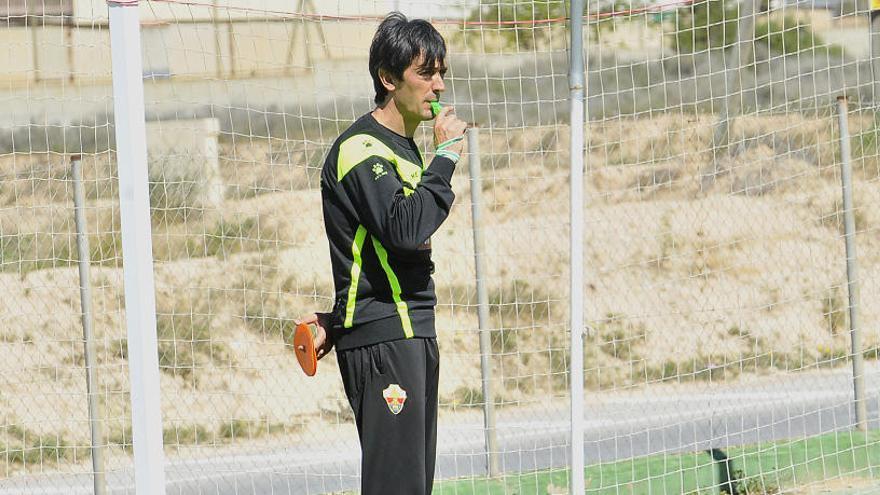 Pacheta, durante el entrenamiento de este viernes