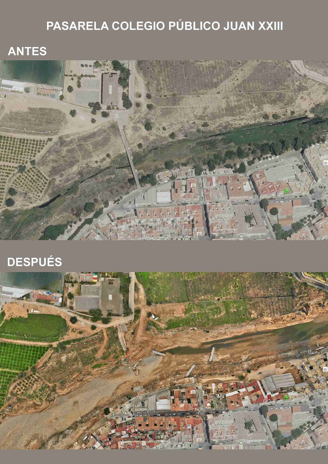 El antes y después del impacto de la dana en Torrent