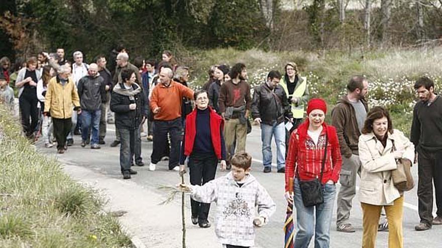 La caminada va passar per un tram en què les obres són imminents.