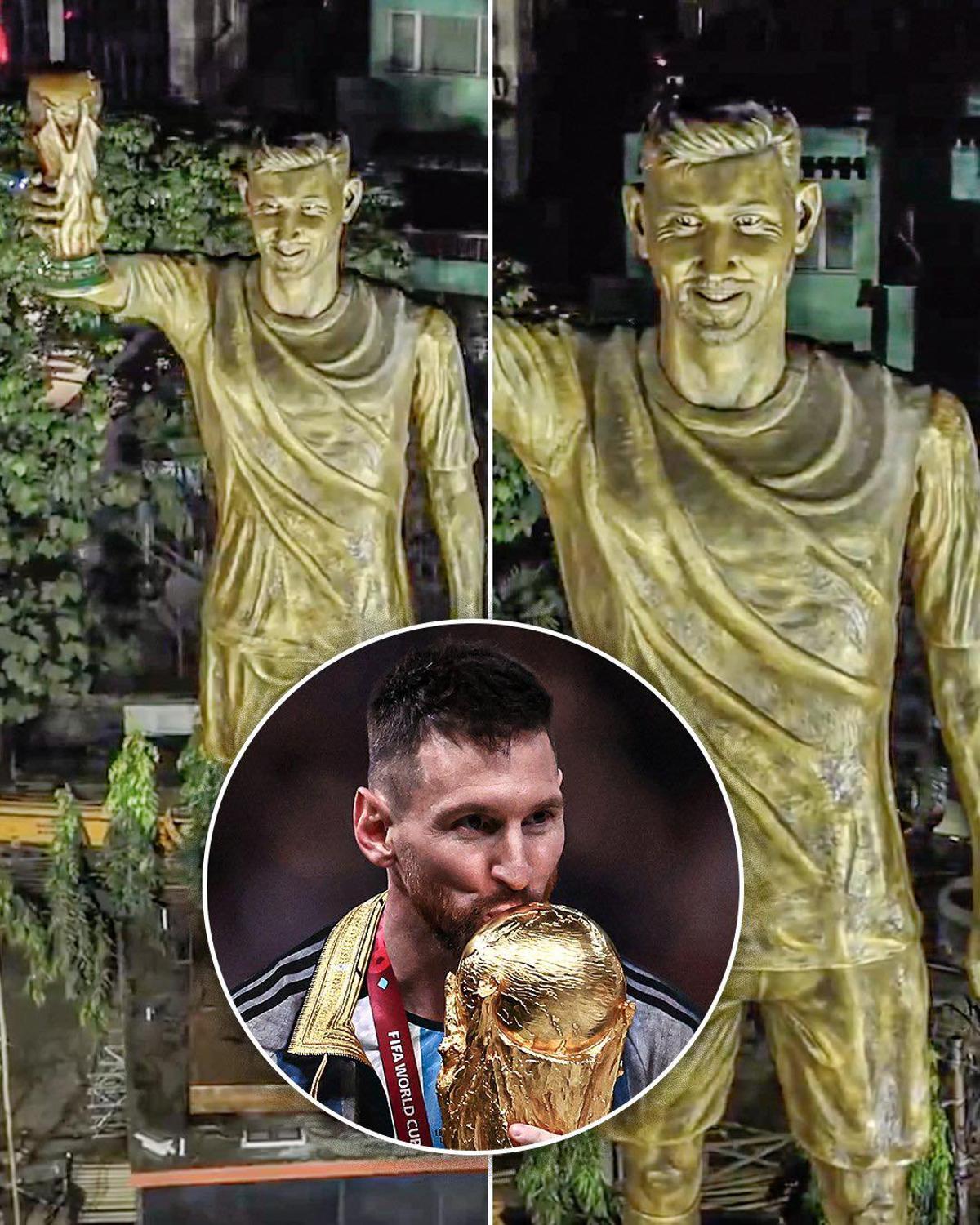 Estatua de Messi en la India.