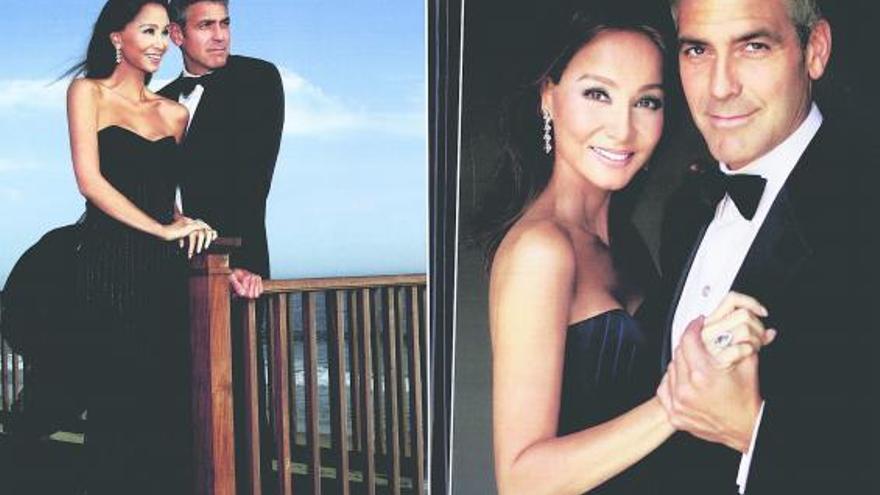 Isabel Preysler y George Clooney posan en la casa de Cindy Crawford en Malibú.