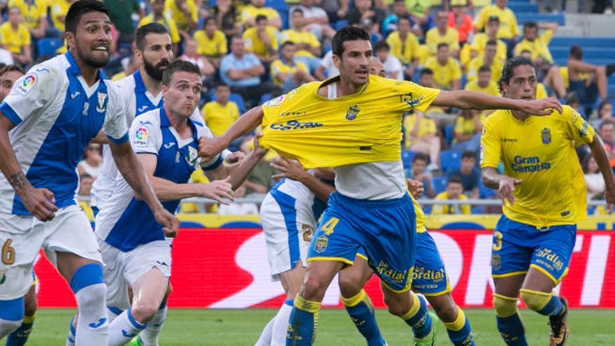 Vicente, durante su último partido,ante el Leganés.