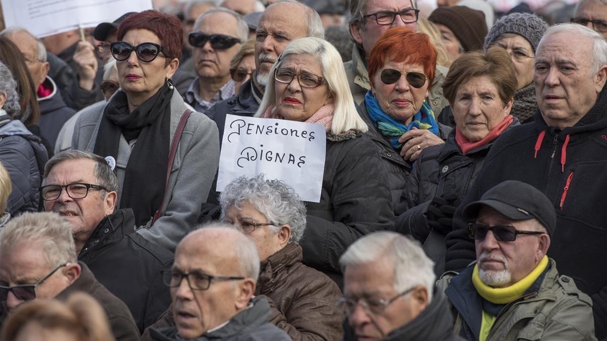 Concentración de pensionistas.