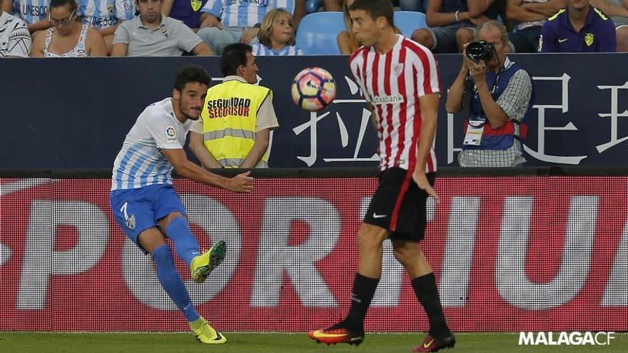 Juankar, durante el encuentro contra el Athletic, donde fue decisivo.