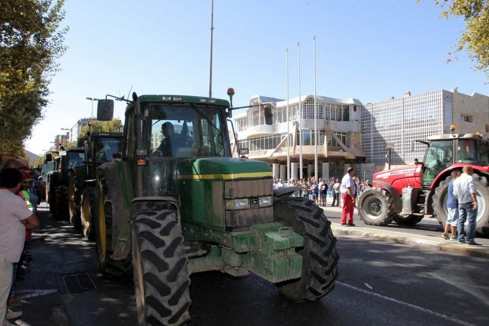 Protesta de agricultores en la Asamblea Regional