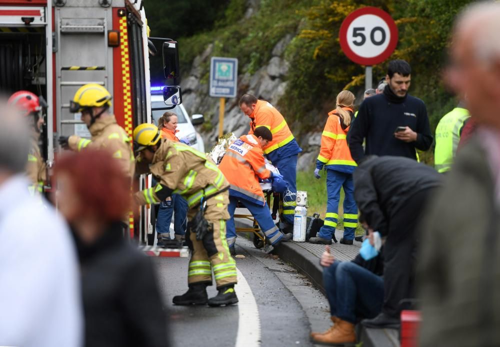 Un herido muy grave en un accidente en Vilaboa