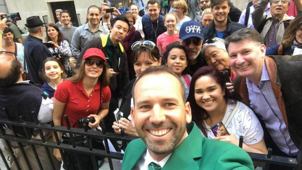 Sergio García pasea la chaqueta verde en Manhattan