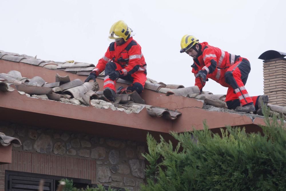 Un tornado deixa danys en cases, naus i vehicles a Cistella