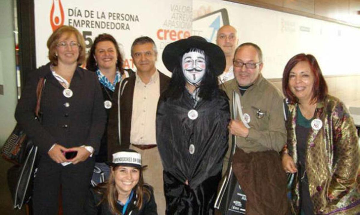 Miembros de la Plataforma de Autónomos sin Subvenciones, el pasado día 15 en su protesta en Valencia.