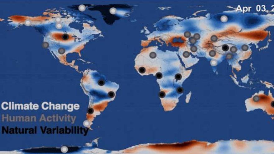 Imagen de las variaciones en el clima mundial.