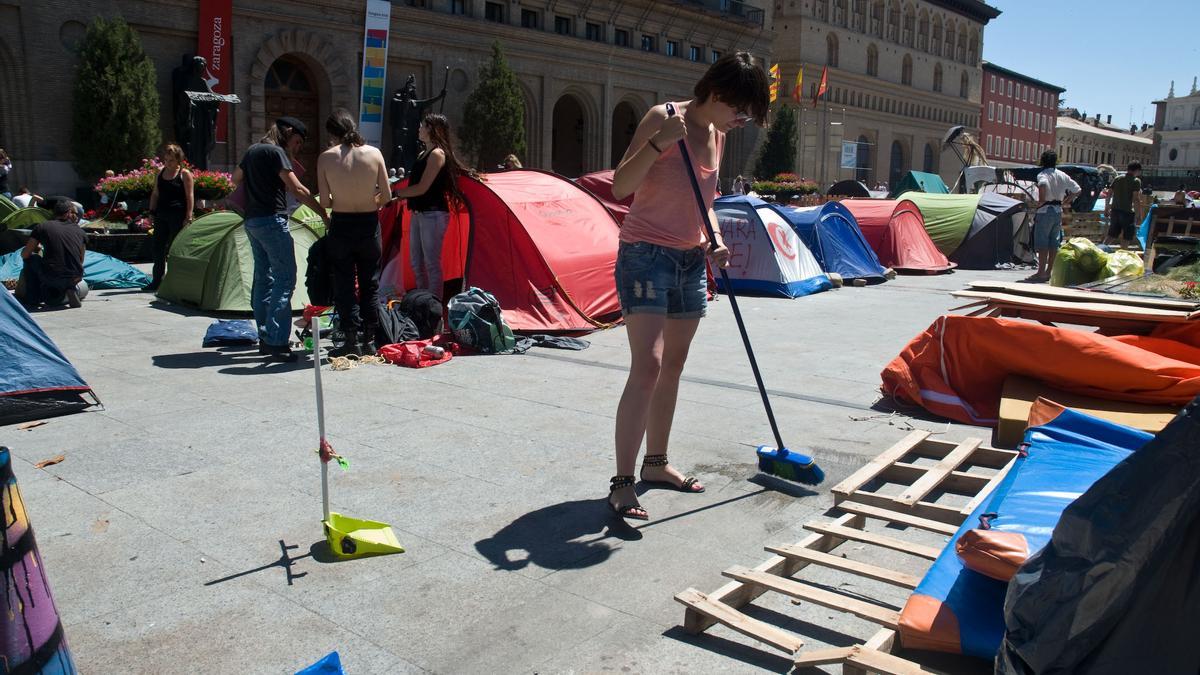 Los acampados establecieron reglas de orden y limpieza.