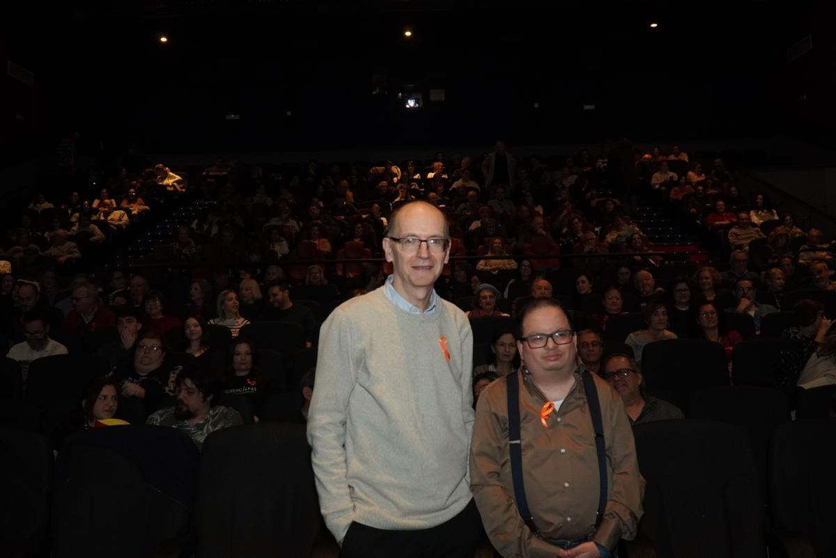 José Manuel Herráiz y Jorge Aparicio en el estreno de sus cortometrajes.