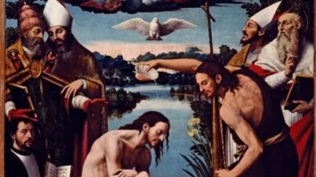Fragmento de como debía ser el 'Baptismo de Cristo' de la Catedral de València hecho por Joanes, la primera obra maestra del arte valenciano según Falomir.