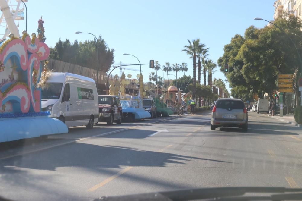 Las carrozas se preparan para la cabalgata de Málaga