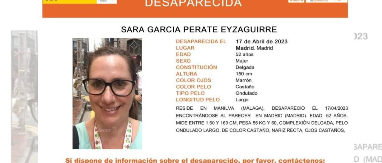 Alerta de búsqueda activada por el Centro Nacional de Desaparecidos.