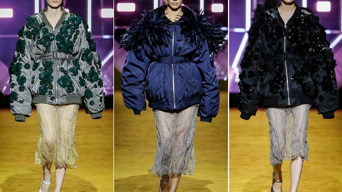 Prada apuesta por la chaqueta bomber en su desfile de otoño-invierno 2022-2023