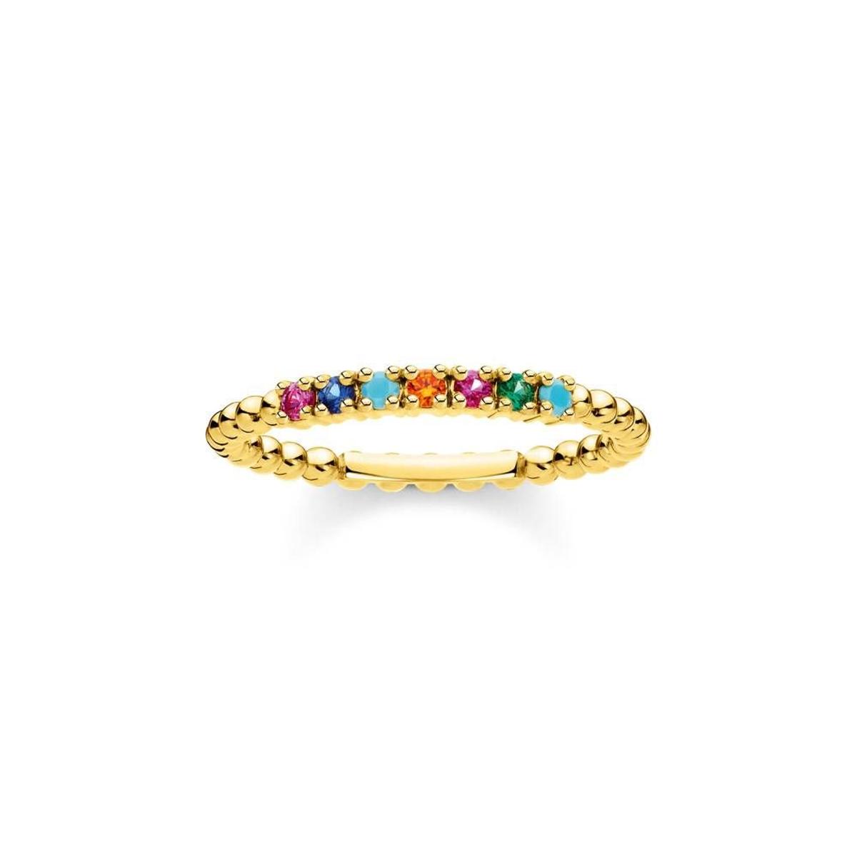 Anillo de bolitas y piedras de colores de Thomas Sabo