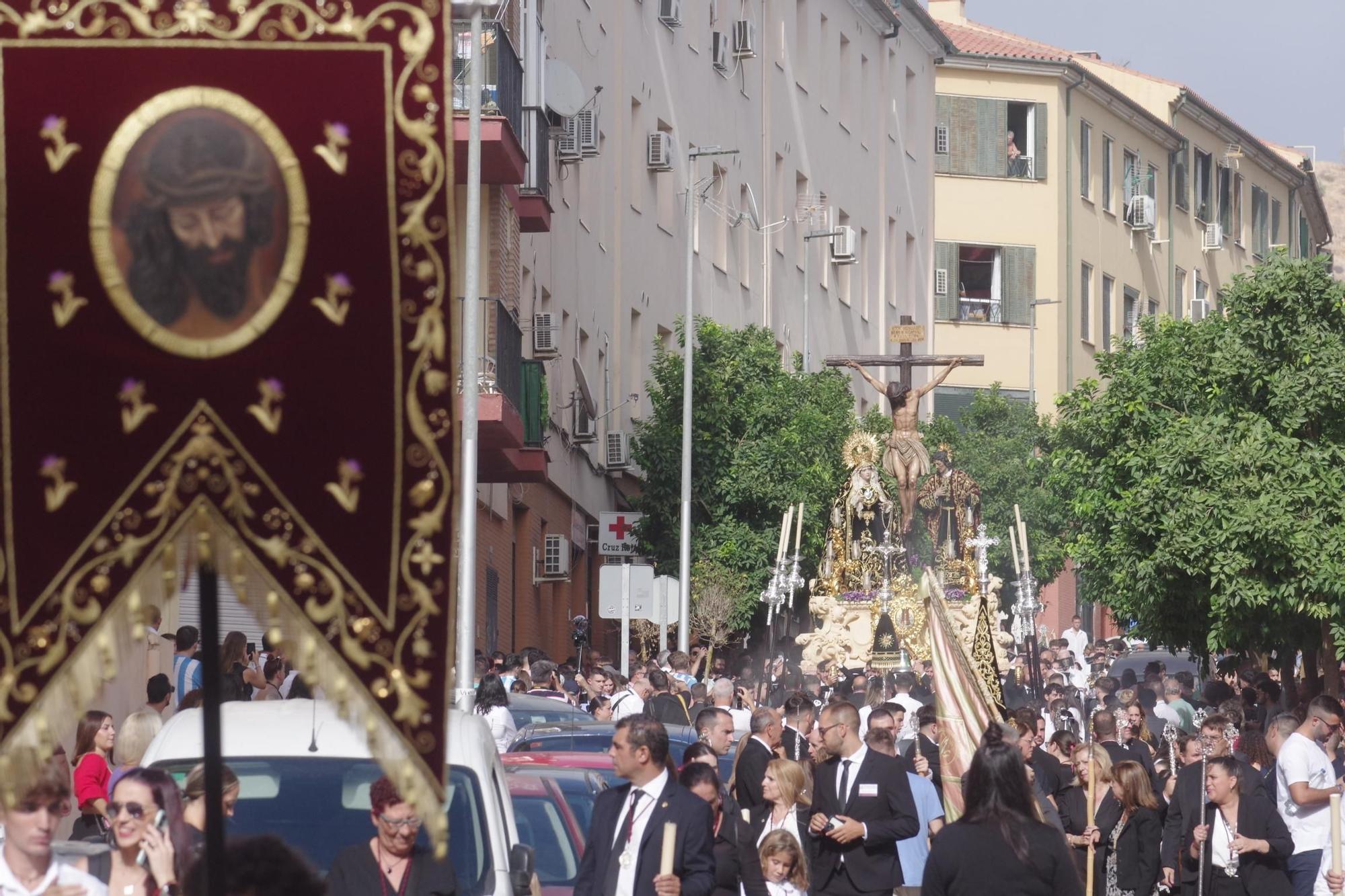 Procesión de la hermandad del Puerto de la Torre por el Centro de Málaga