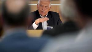 Josep Borrell durante la presentación de su libro Europa entre dos guerras.