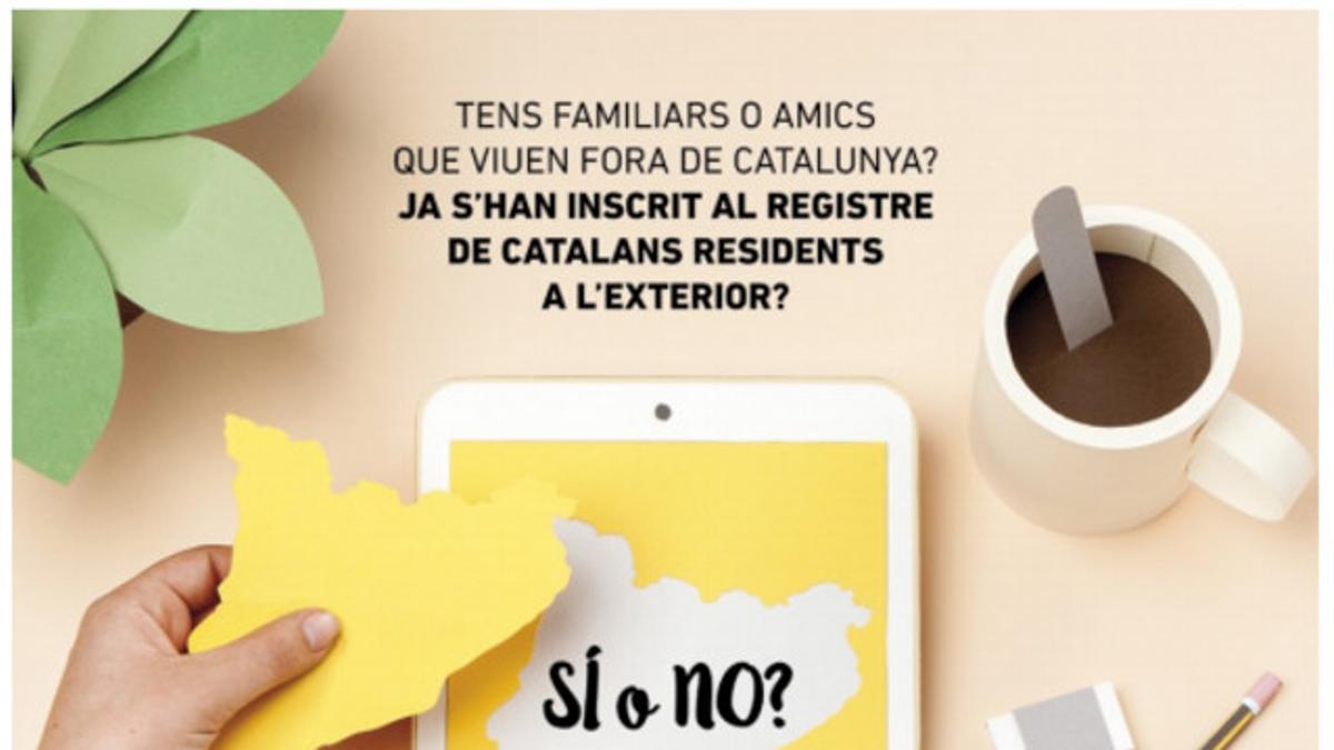 Campaña del Govern para fomentar el registro de catalanes en el exterior