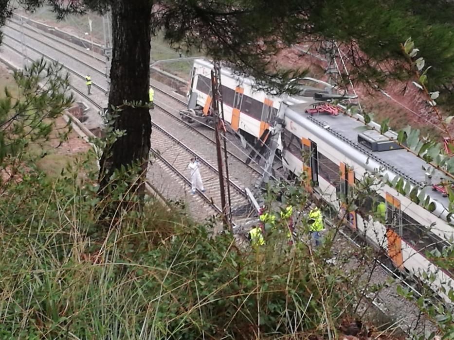 Descarrilament d'un tren a Vacarisses