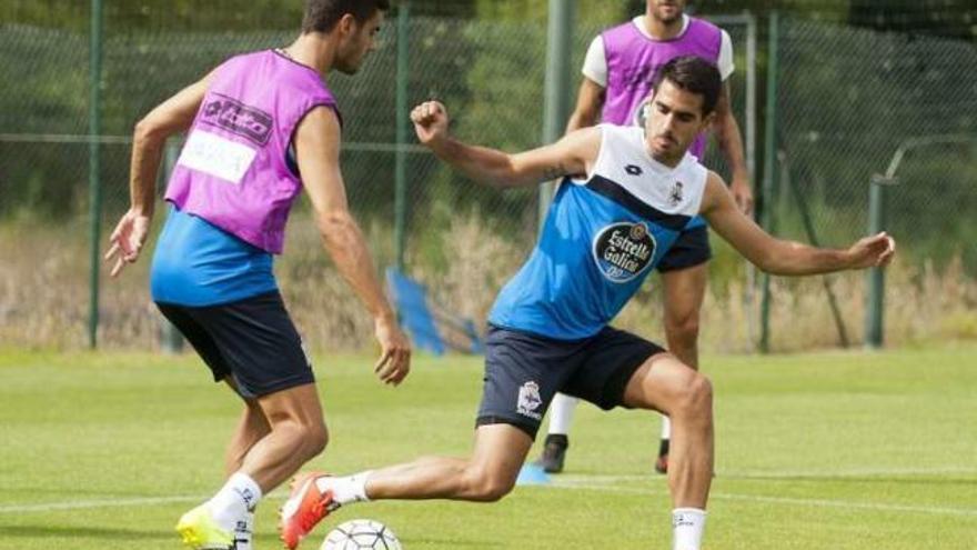 Insua, durante una sesión en Abegondo.