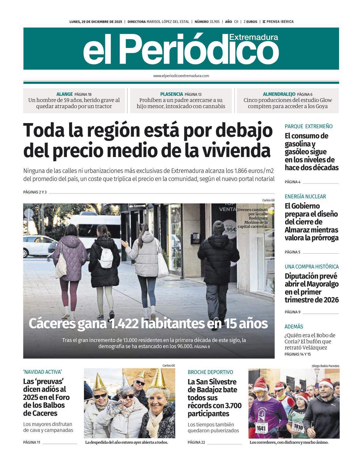 Consulta la portada correspondiente al día 29 de diciembre de 2025