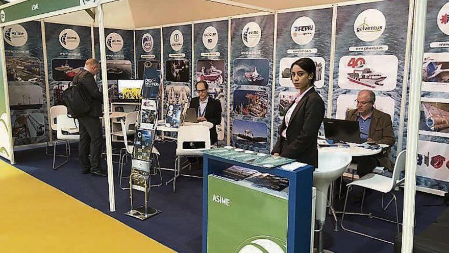 Estand de la patronal Asime en el salón Halieutis, en Agadir. // FdV