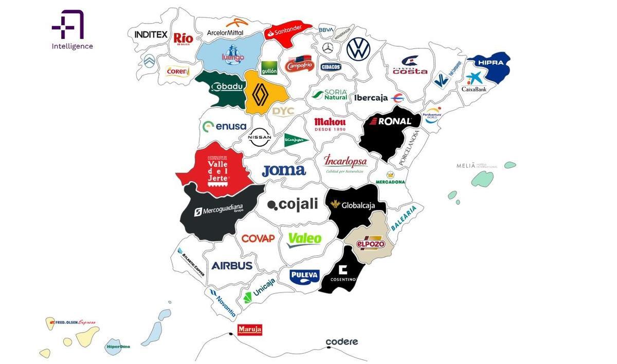 El mapa del ranking anual “Top Empresas Españolas por Provincias” de 2026, un análisis elaborado por  el grupo Accumin Intelligence.