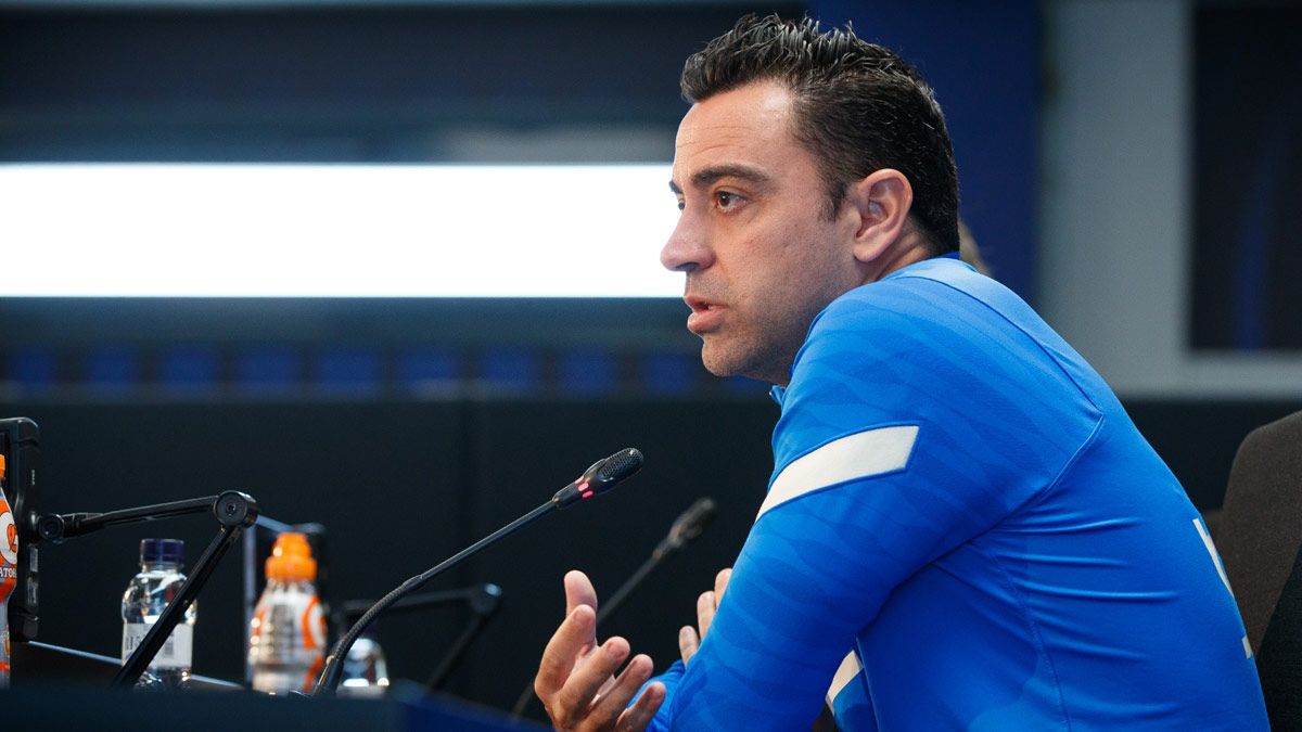 Xavi, en rueda de prensa