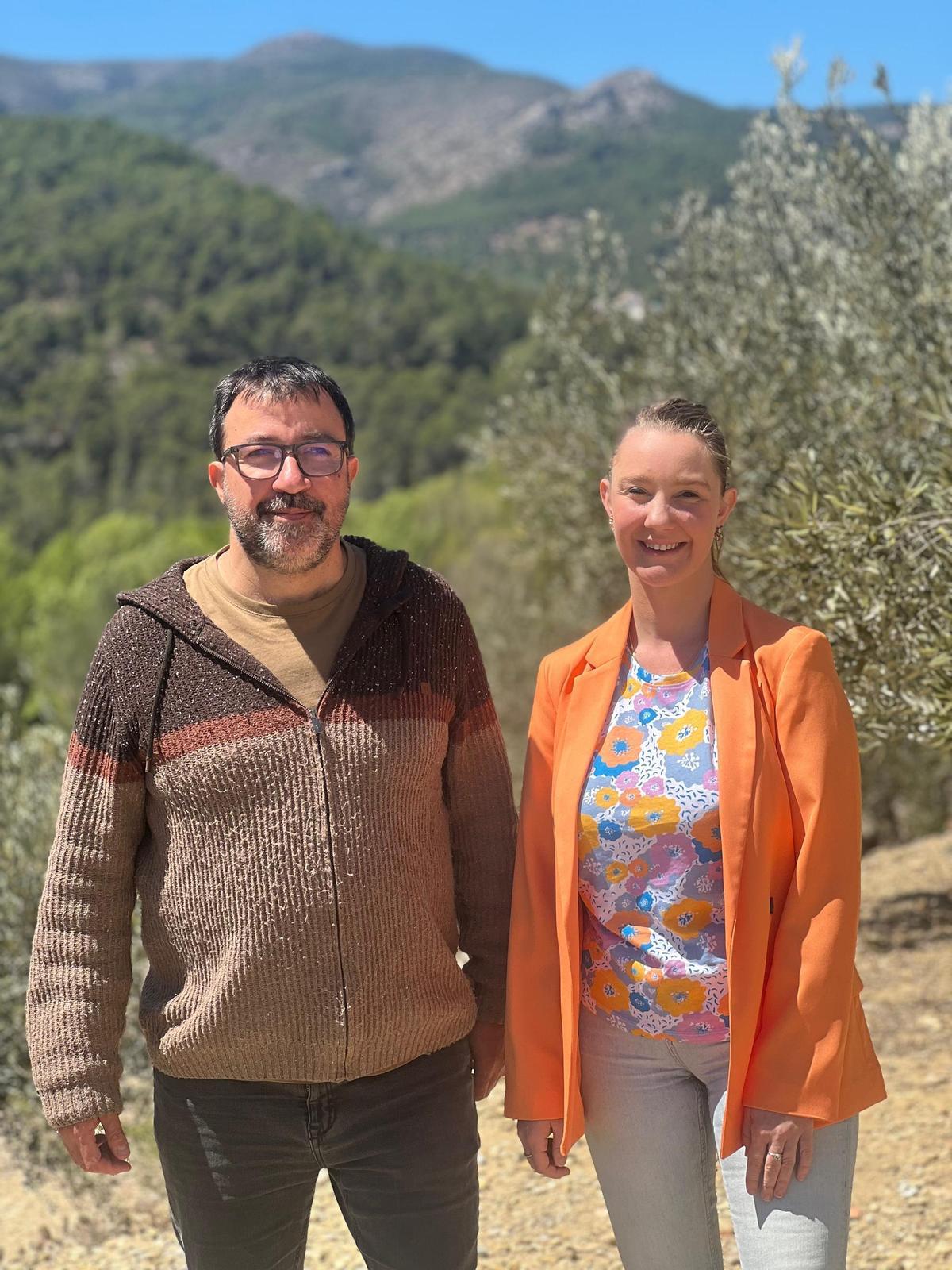 Los diputados provinciales de Compromís, David Guardiola y Maria Fajardo.