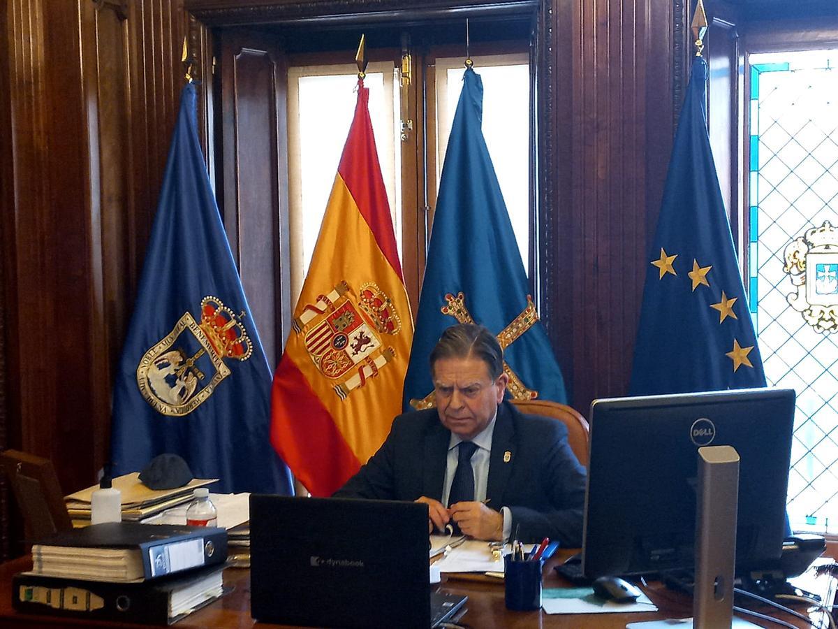 Alfredo Canteli, este lunes, en la aprobación inicial del presupuesto.