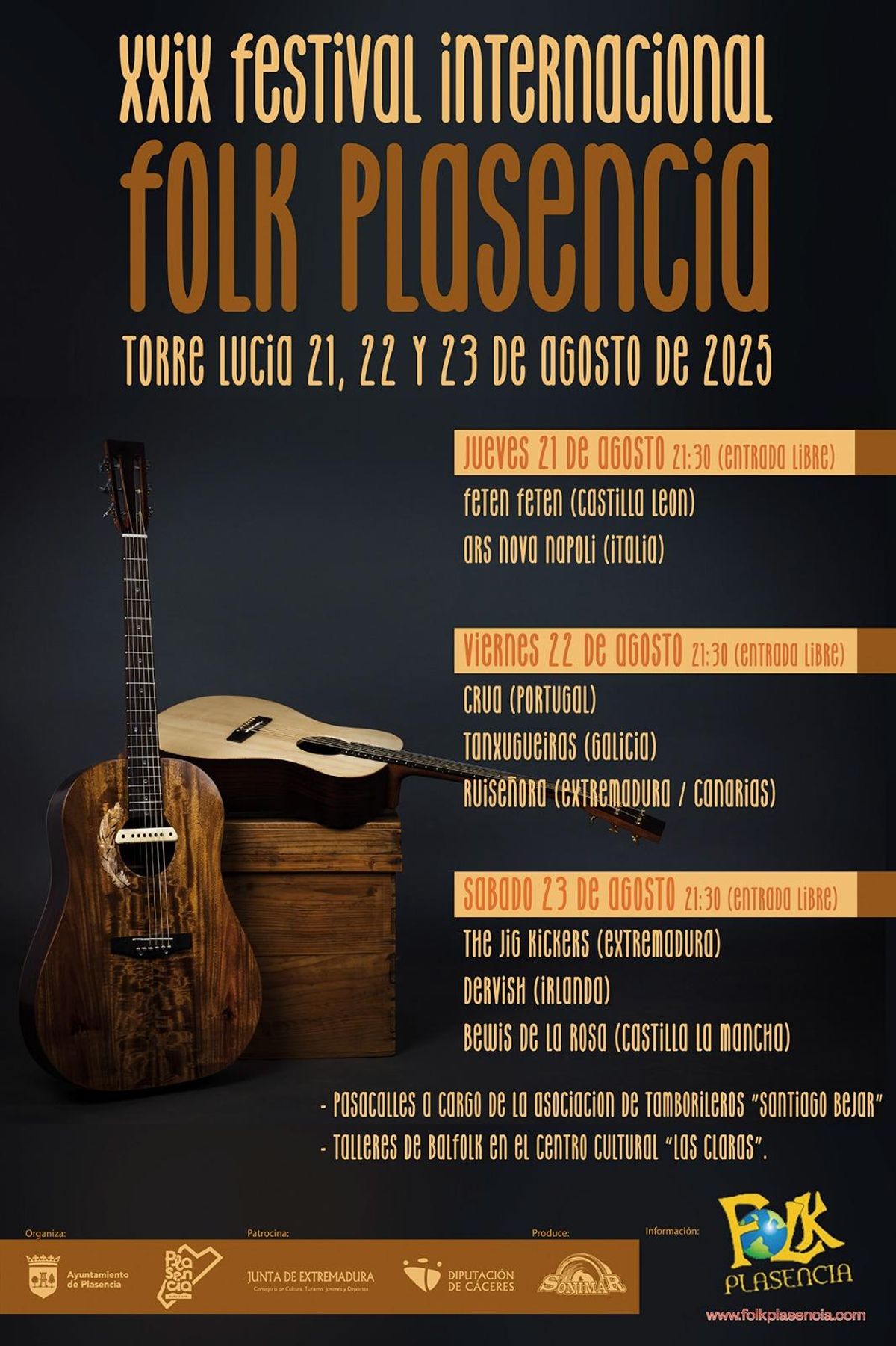 Programación del próximo festival folk de Plasencia.
