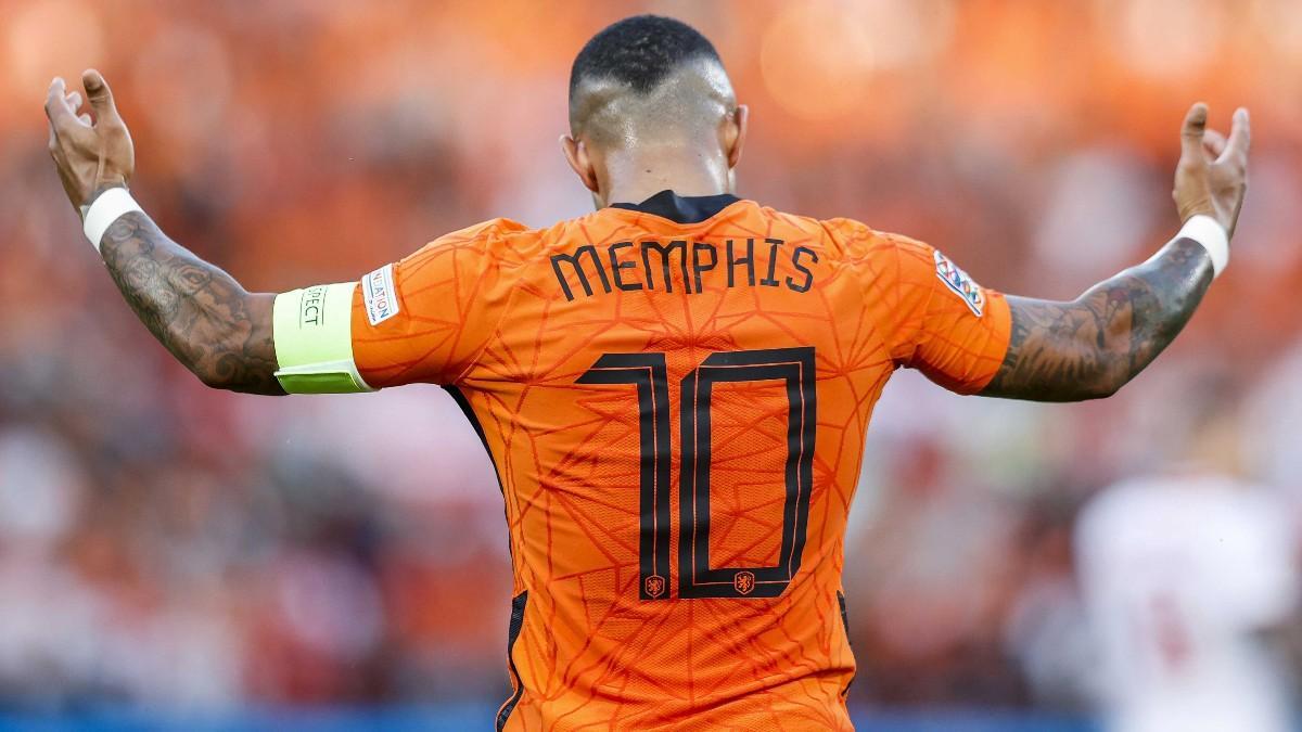 Memphis Depay, durante el Holanda-Polonia