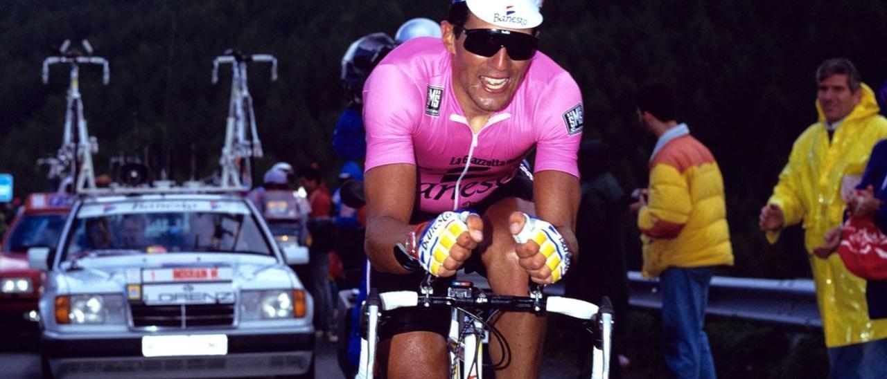 Miguel Indurain, en el Giro de Italia.