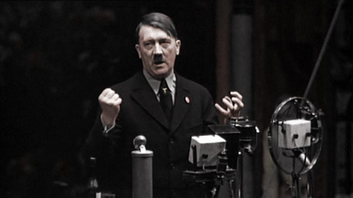 Hitler, durante un discurso a trabajadores de la empresa Siemens, en 1933.