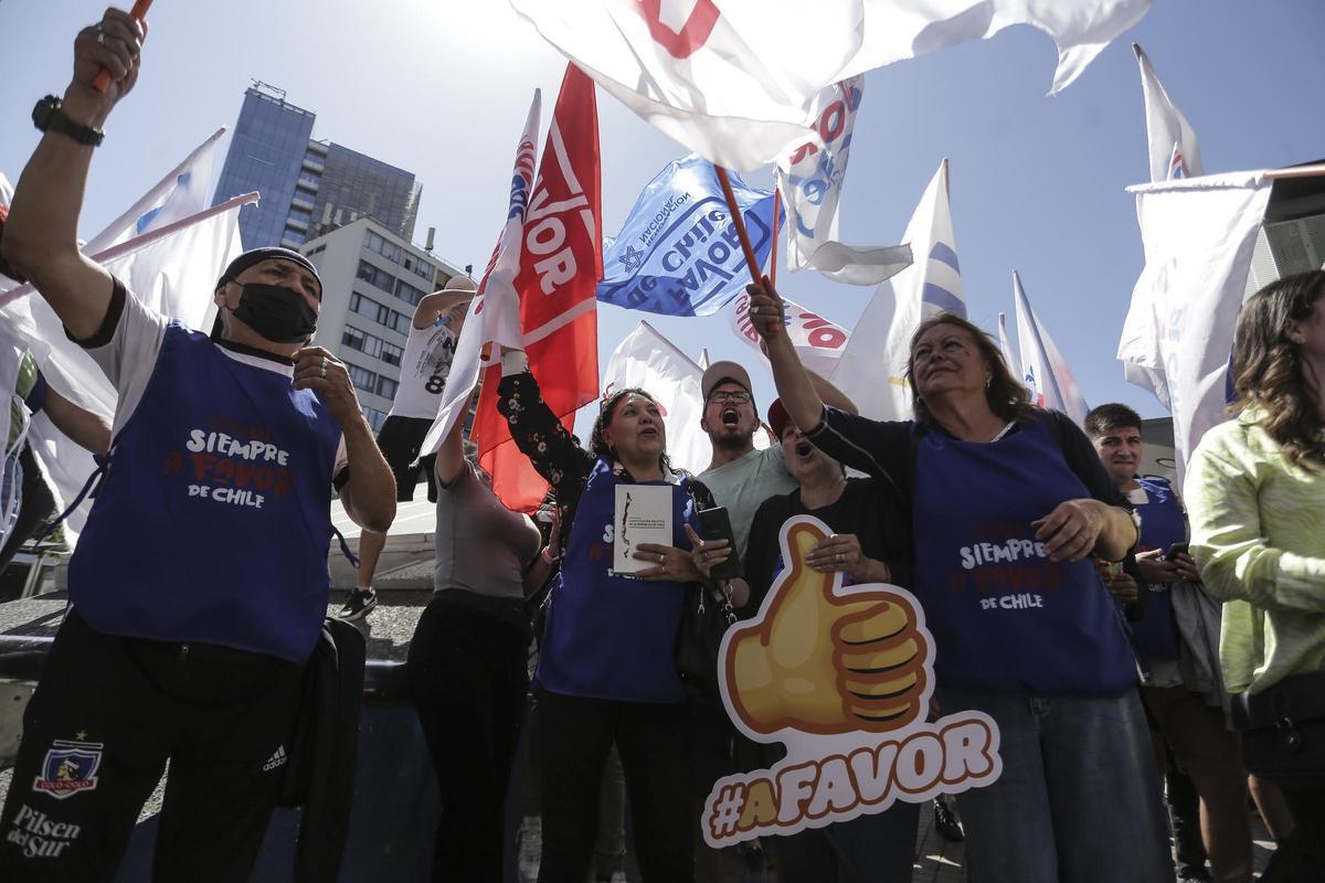 Manifestación de partidarios del 'sí' en el referéndum constitucional de Chile