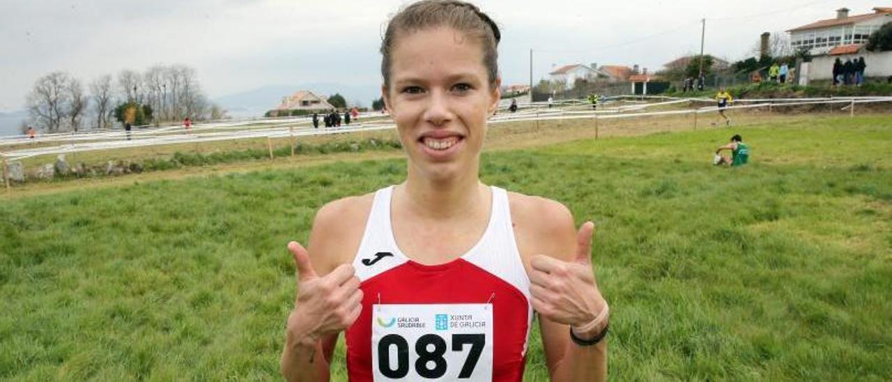 Sandra Mosquera, durante un cross en San Miguel de Oia