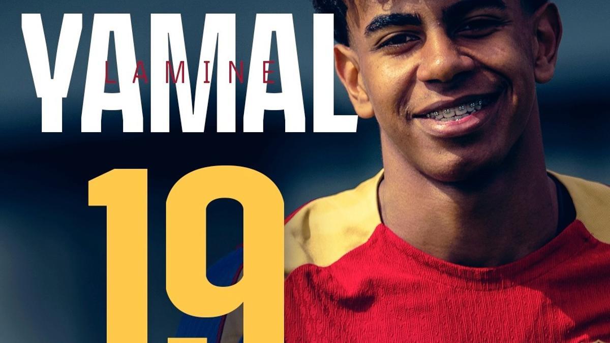Lamine Yamal llevará el dorsal '19' en el Barça, el mismo que usó con España.