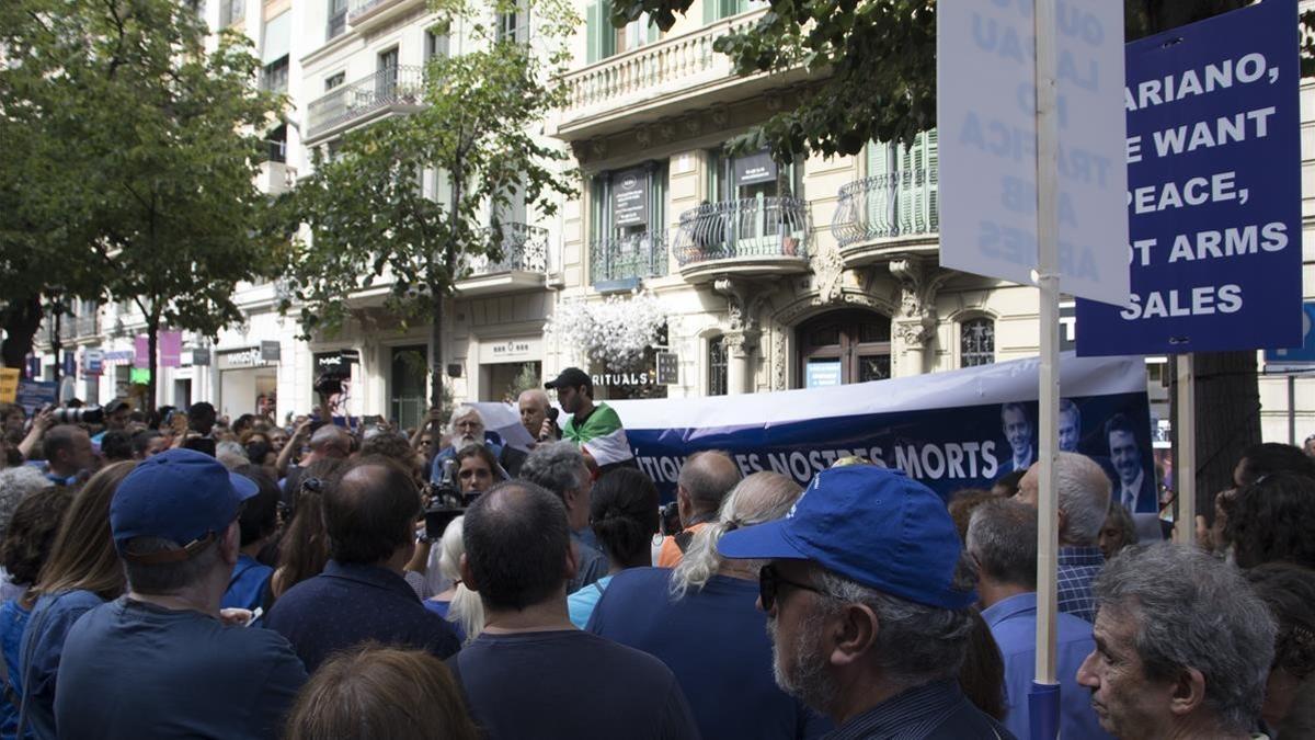 Aspecto de la manifestación de Barcelona.