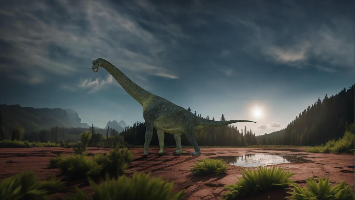 Recreación del dinosaurio que encontraron en Morella, que podía alcanzar 25 metros de longitud y 11 metros de altura.