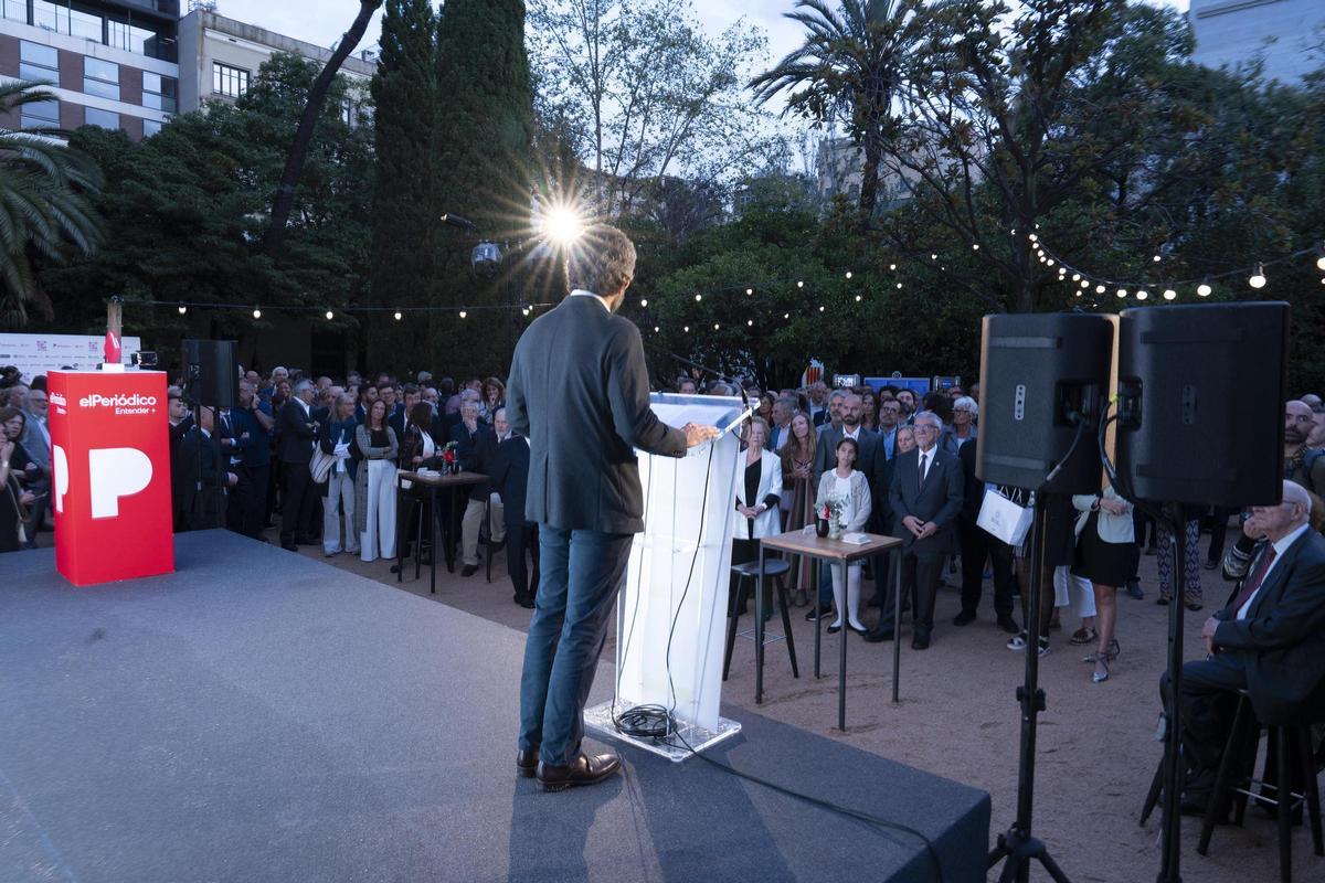 Aitor Moll, CEO de Prensa Ibérica, durante su intervención en la entrega del premio al Barceloní de lAny 2024.
