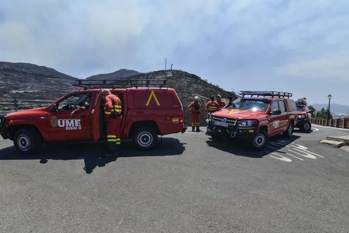 ARTENARA. Incendio en la Cumbre. Efectivos de la UME en Artenara  | 11/08/2019 | Fotógrafo: José Pérez Curbelo