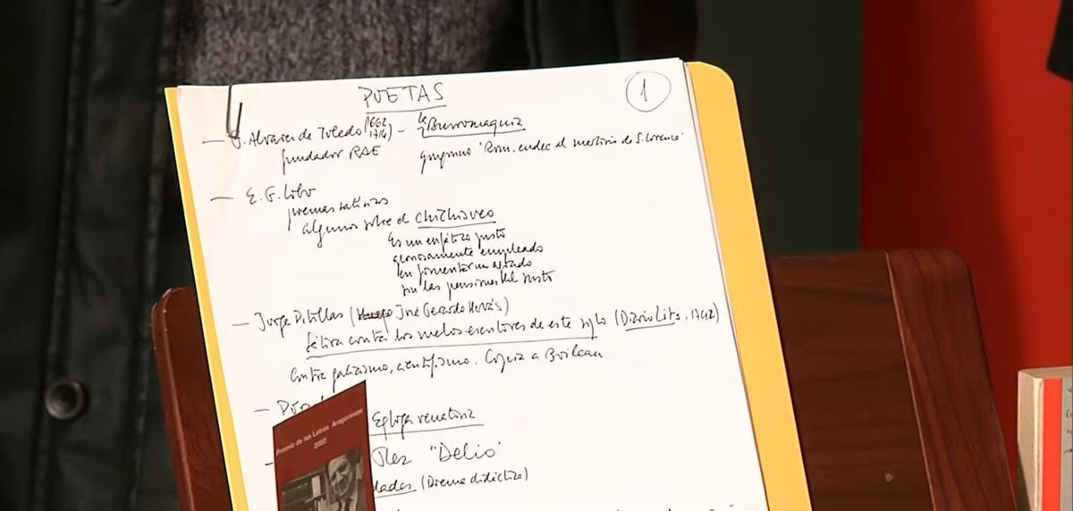 El legado de José-Carlos Mainer incluye también apuntes que utilizó para su oposición.