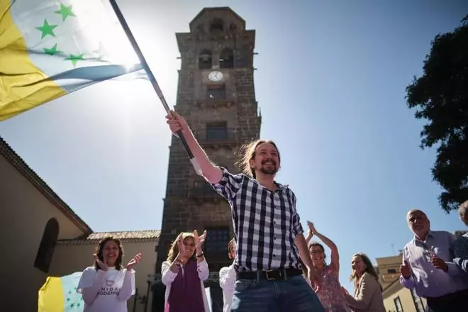 Pablo Iglesias apela al "voto útil" en el cierre de campaña, en La Laguna