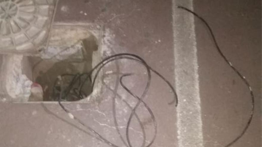 El cableado que intentaron robar en Burjassot