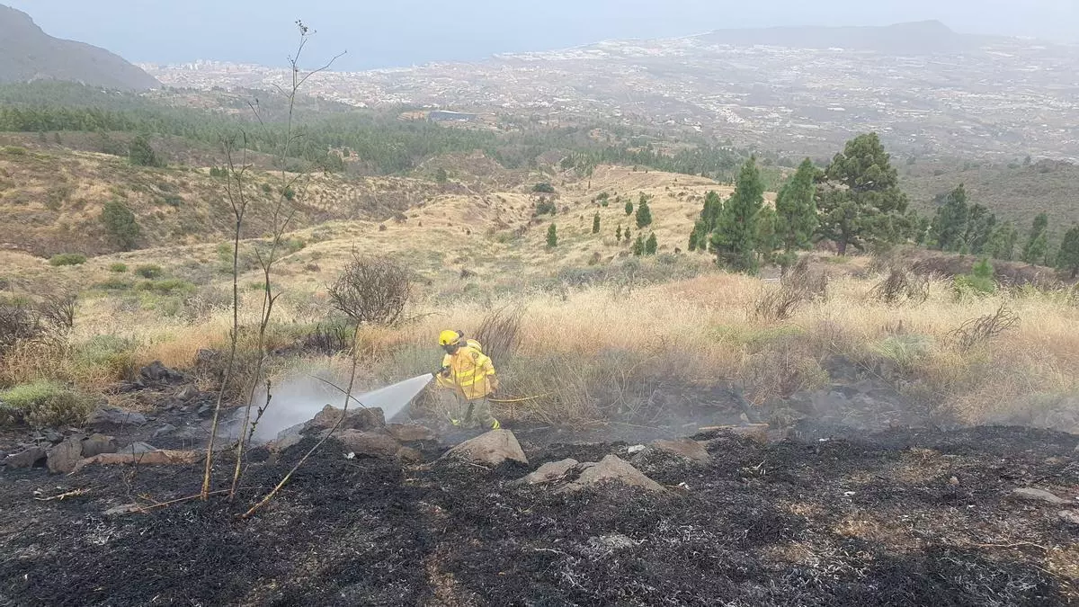 Extinguido un conato de incendio en Arafo, junto a la carretera de Los Loros
